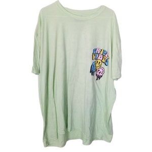 GSTR Mens 4X Green Graphic Drippy Vibes Print Shor